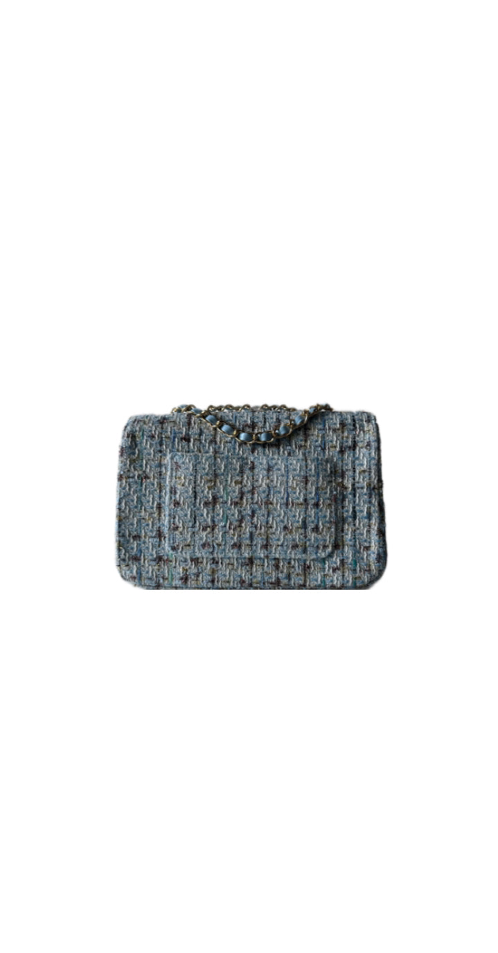 BELLE Tweed Bouclé Bag blue