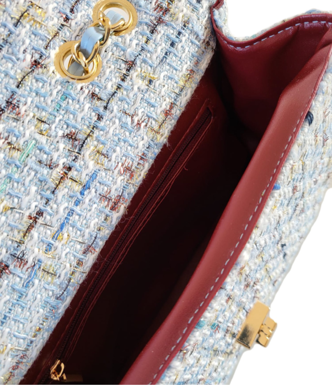 BELLE Tweed Bouclé Bag blue
