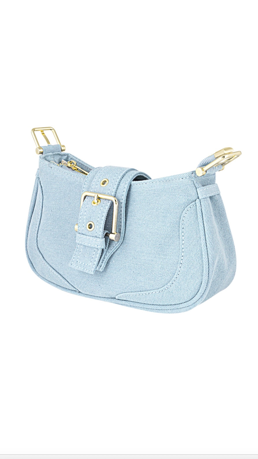 LILIAN Denim Buckle Bag Light Blue