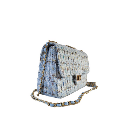BELLE Tweed Bouclé Bag blue