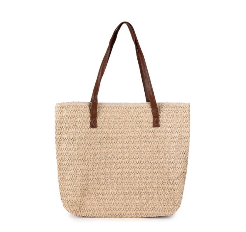 ISABELLA Woven Shopper Bag Beige