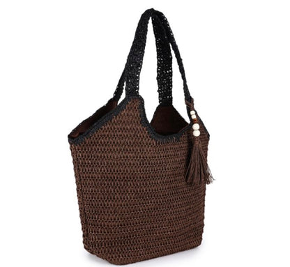 BELINDA Woven Shopper Bag Brown