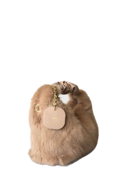 MAY Fluffy Bag with tag Brown