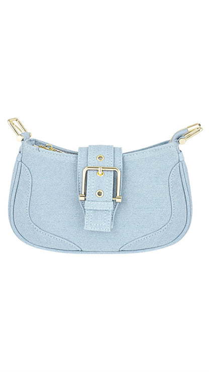 LILIAN Denim Buckle Bag Light Blue