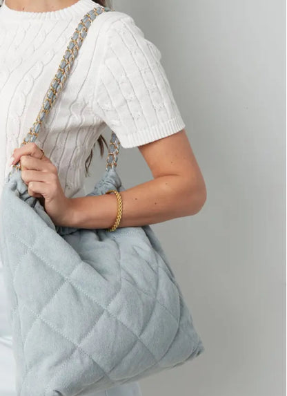 MITRA Denim Stitched Tote / Shoulder Bag Navy
