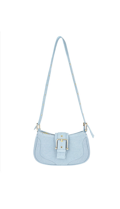 LILIAN Denim Buckle Bag Light Blue