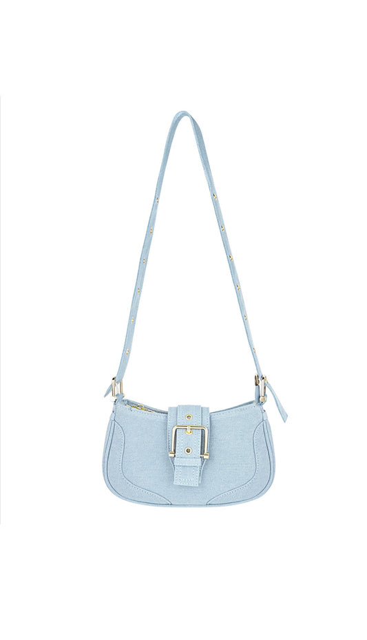 LILIAN Denim Buckle Bag Light Blue
