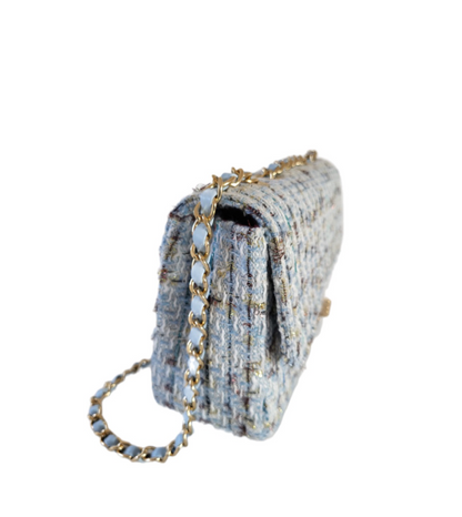 BELLE Tweed Bouclé Bag blue