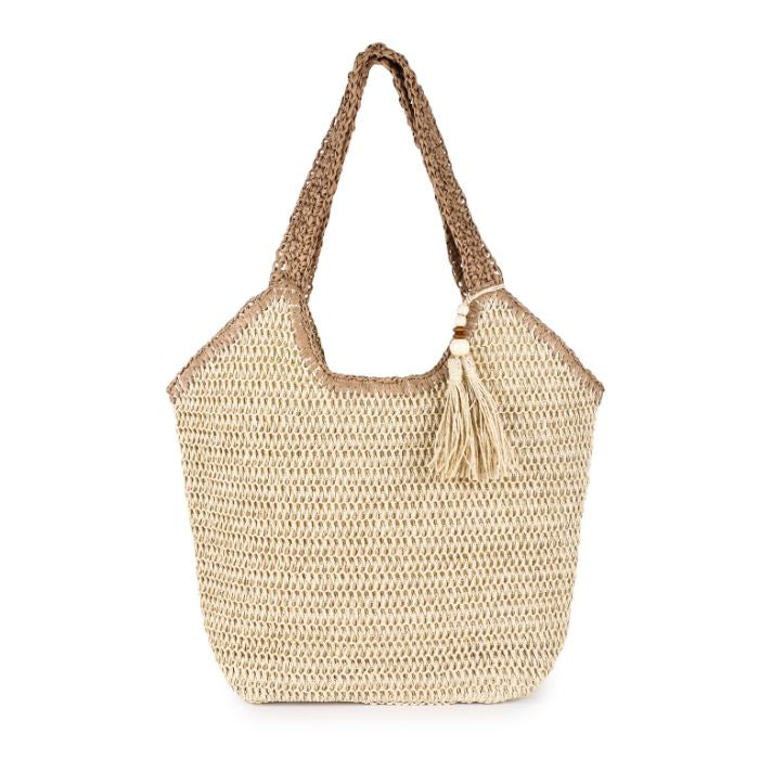 BELINDA Woven Shopper Bag Beige