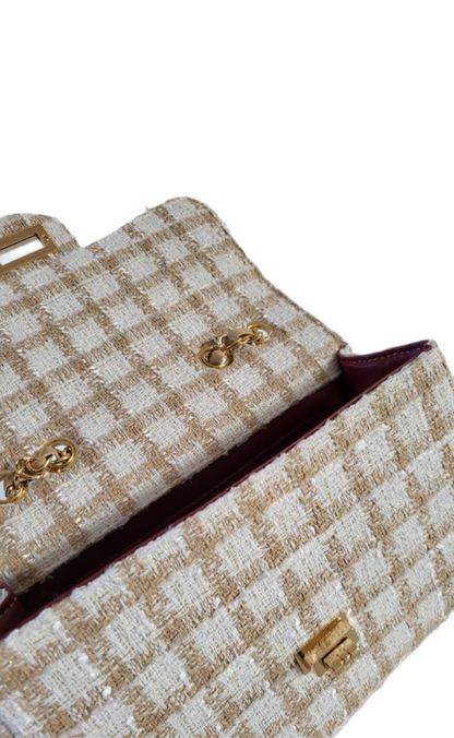 BELLE Tweed Bouclé Bag brown/beige
