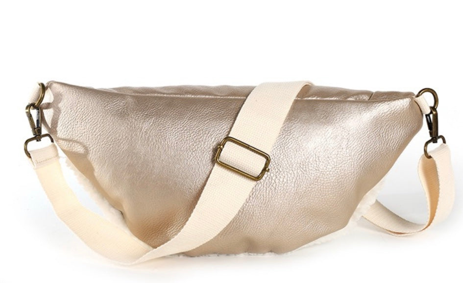 FAY Teddy Crossbody Belt Bag White/Beige