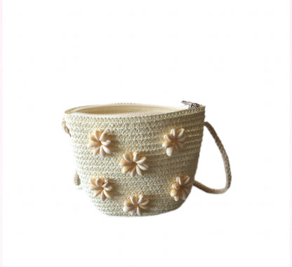 LILLY Reed Beads Mini Bag Light Beige