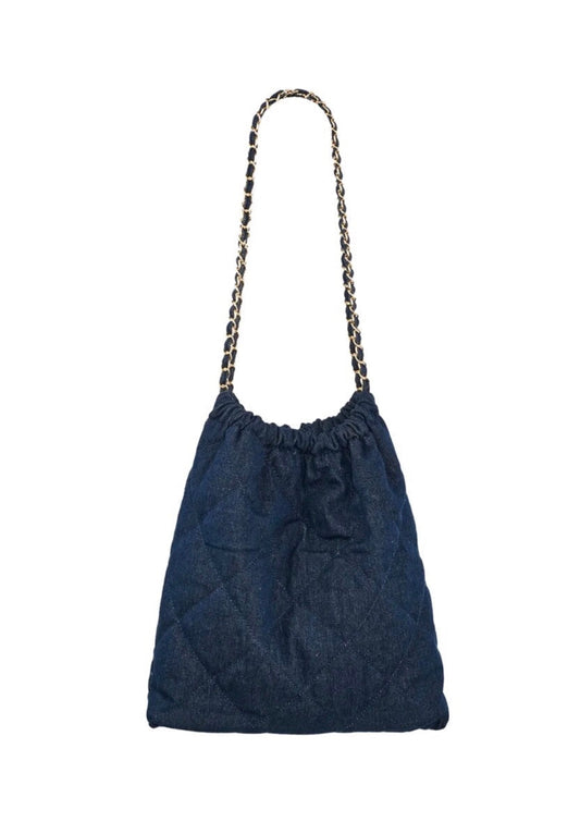 MITRA Denim Stitched Tote / Shoulder Bag Navy
