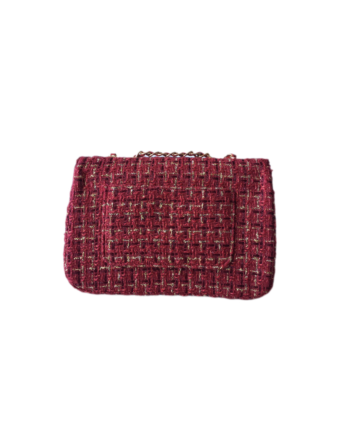 BELLA Tweed bouclé bag Bordeaux