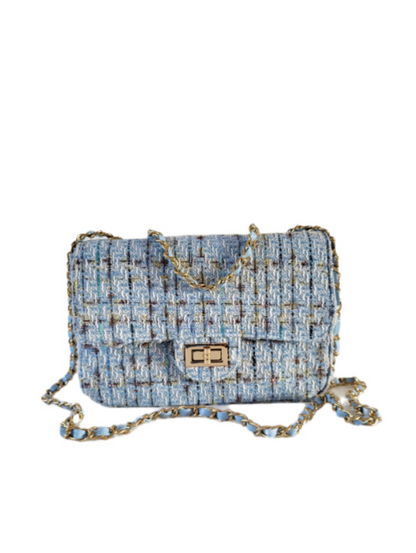 BELLE Tweed Bouclé Bag blue