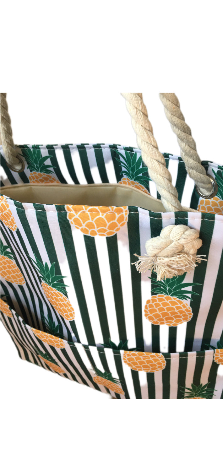 PINEAPPLE Summer / Beach Tote Bag Green