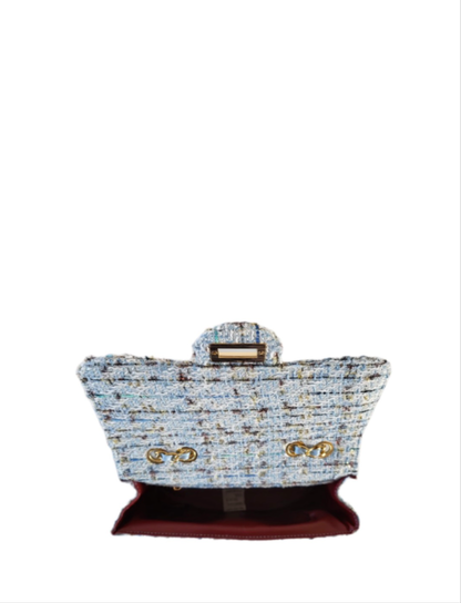BELLE Tweed Bouclé Bag blue