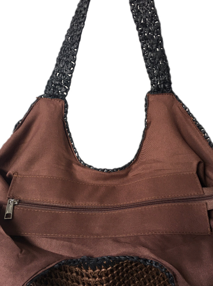 BELINDA Woven Shopper Bag Brown