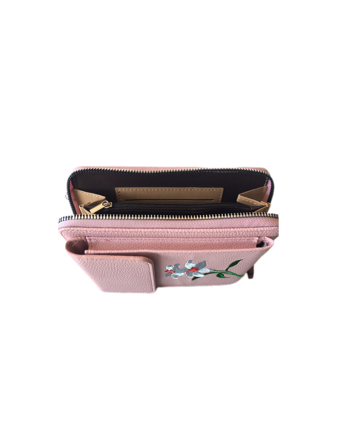 SUZY Embroidery Phone Bag / Wallet Pink