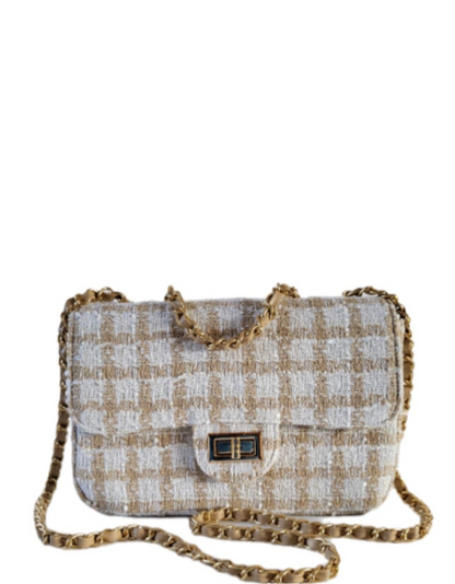BELLE Tweed Bouclé Bag brown/beige