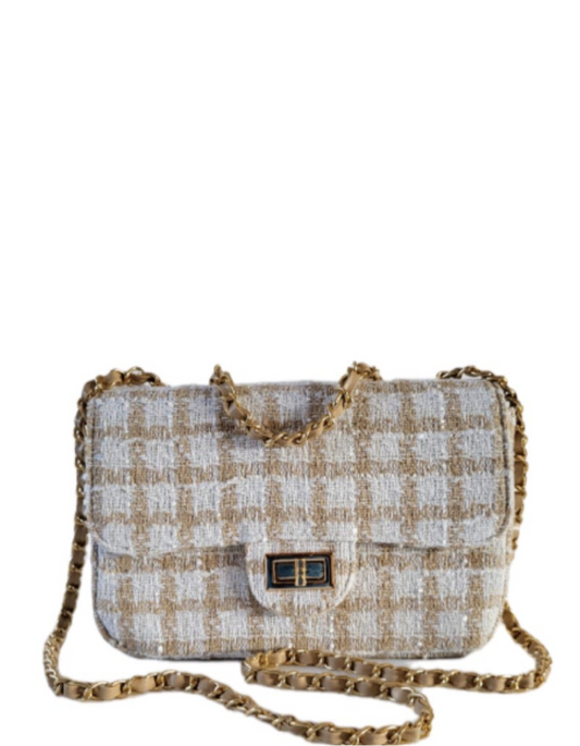 BELLE Tweed Bouclé Bag brown/beige