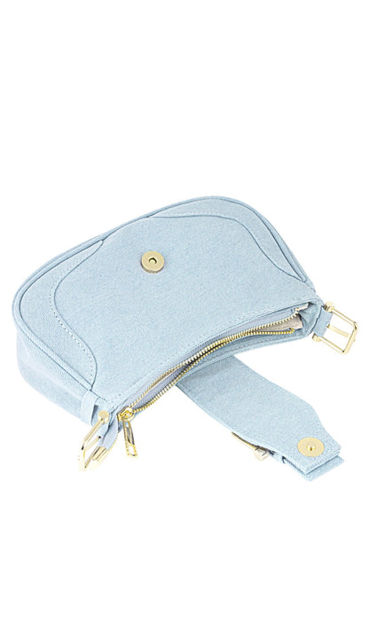 LILIAN Denim Buckle Bag Light Blue