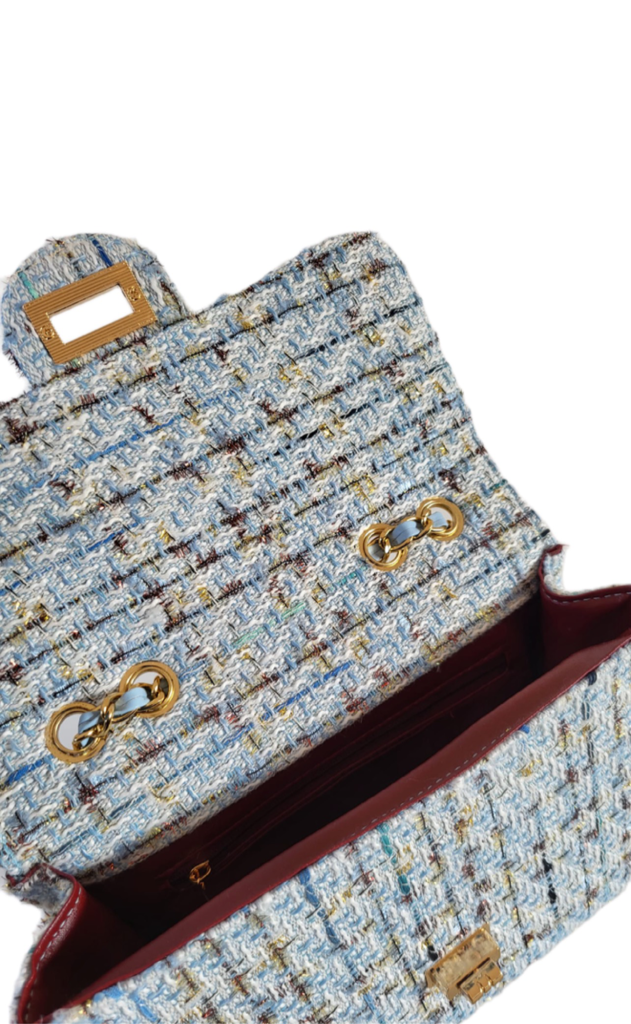 BELLE Tweed Bouclé Bag blue
