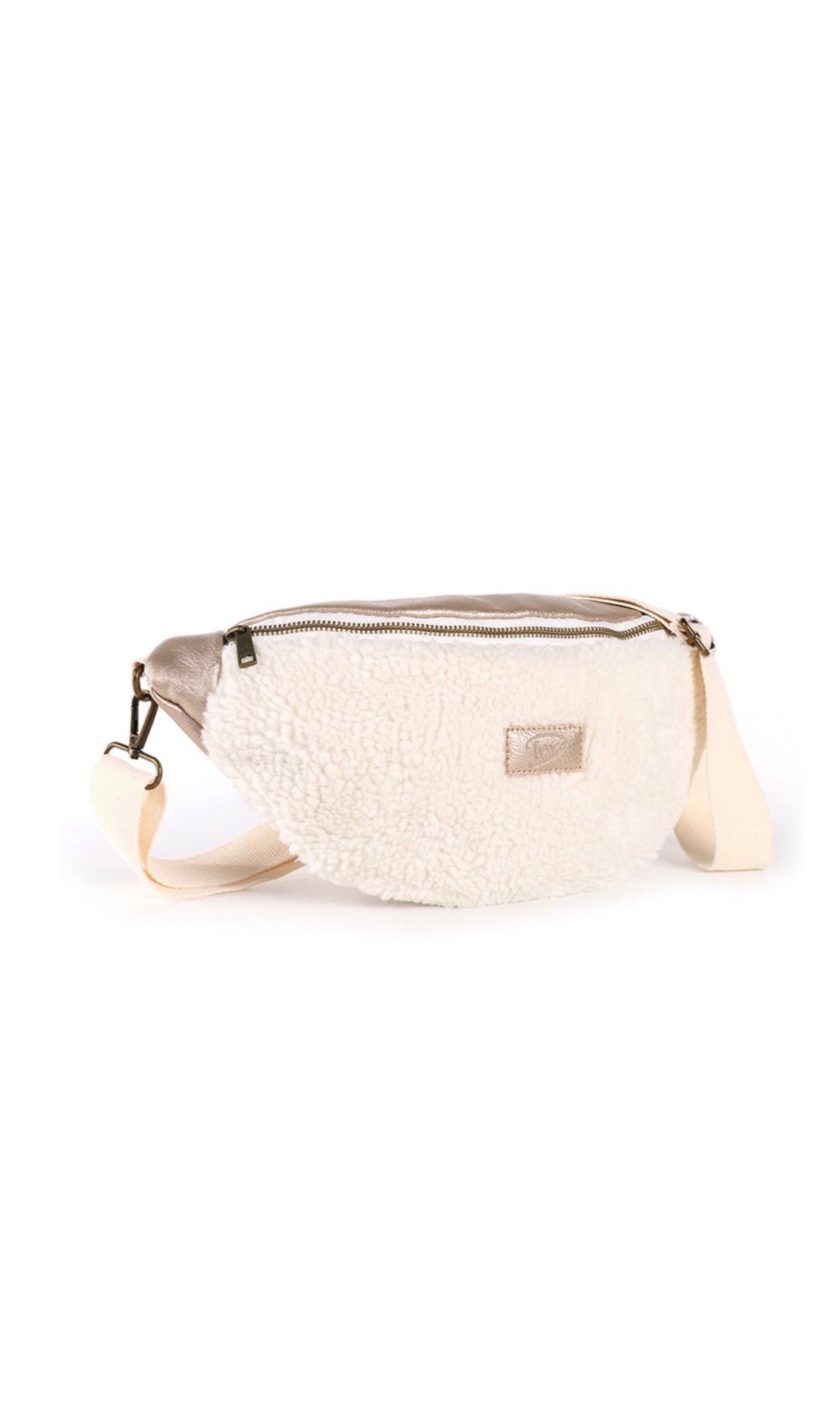 FAY Teddy Crossbody Belt Bag White/Beige